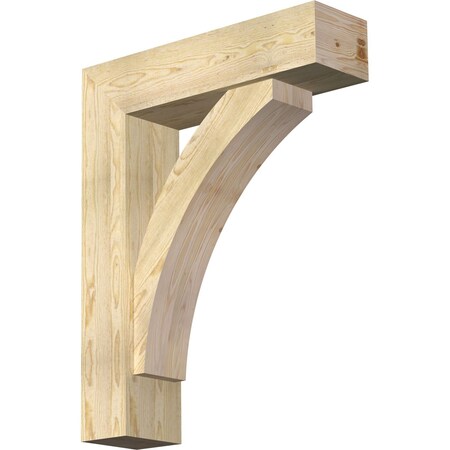 Ekena Millwork Thorton Block Rough Sawn Bracket w/ Offset Brace, Douglas Fir, 8"W x 30"D x 38"H BKT0806X30X38THR05RDF